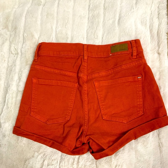 Orange Garage high waisted Jean shorts - Picture 2 of 4